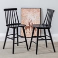 thumbnail image 3 of Duhome Wood Bar Stools Set of 2, Farmhouse Counter Stools 24" Barstool with Back Counter Height Chairs for Kitchen Island Windsor Stool, Black, 3 of 9