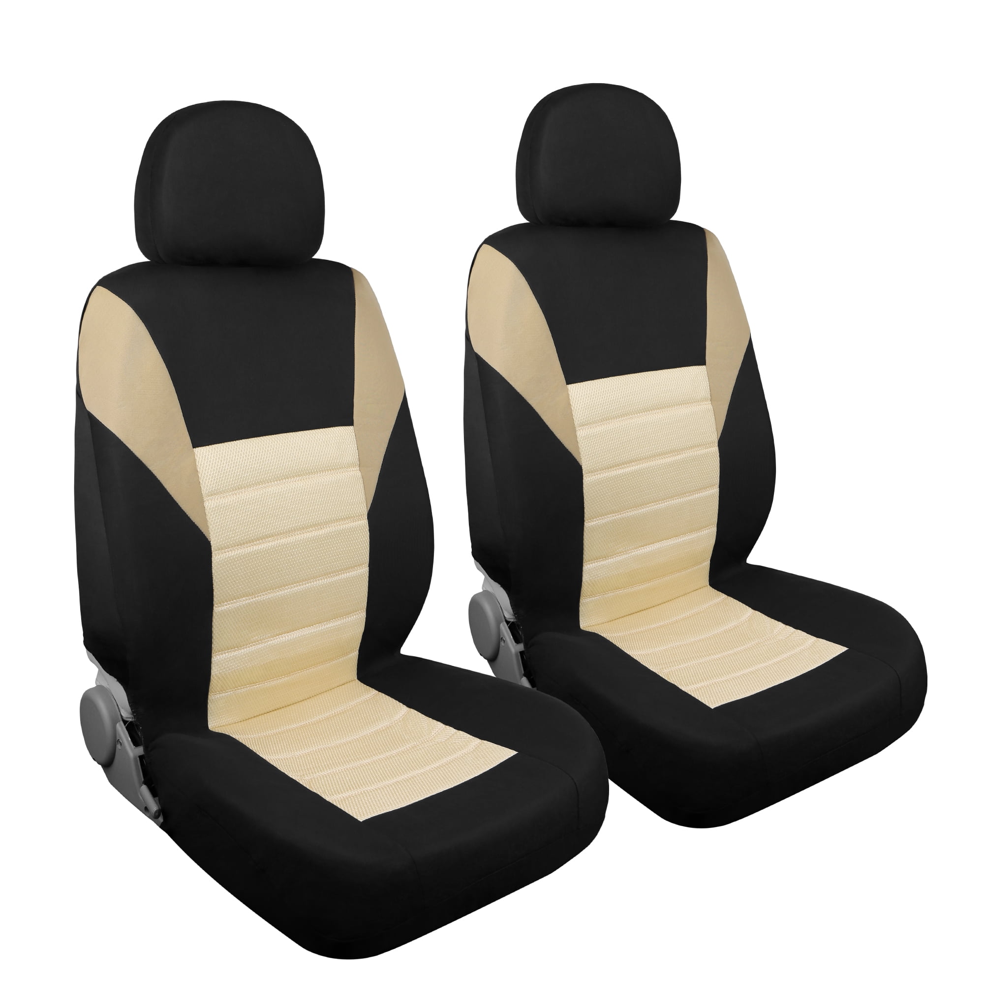 Yellow Black Flat Colth Car Auto Truck Front Seat Cover w/ Headrest