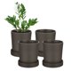thumbnail image 1 of Uxcell 4 Paquete Macetas de 3.5 pulgadas Plástico con Agujeros de Drenaje para Cactus y Plantas de Interior Café, 1 of 7