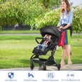 thumbnail image 4 of Babyjoy Lightweight Baby Stroller Foldable Travel Stroller for Airplane Black, 4 of 10