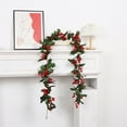 thumbnail image 6 of sruoe Christmas Garland, Artificial Garland Greenery, Faux Greenery Garland, Fake Flowers Garland Vine, Indoor Mantle, Hanging Maple Leaf Garland for Home, Holiday, Wedding Party Decoration Rattan, 6 of 6