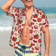 thumbnail image 5 of Lsque Tomatoes pattern Hawaiian Shirt for Men, Unisex Summer Beach Casual Short Sleeve Button Down Shirts-XX-Large, 5 of 9