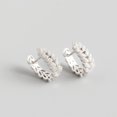 thumbnail image 1 of Pendientes de lujo de plata S925 para mujer con diamantes engastados y chapados en oro Pendientes versátiles y hebilla de pendientes simples, 1 of 6