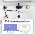 thumbnail image 3 of Bathroom Faucet with Pull Down Sprayer 3 Holes, Matte Black 4 inch 2 Handles Centerset Laundry Bar Basin Pull Out Bathroom Sink Faucet with Pop-Up Drain, 3 of 6