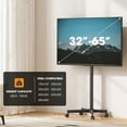 thumbnail image 3 of AOKCOS Modern Rolling TV Stand With Wheels Mobile TV Cart for 32 to 65 inch TVs, Black, 3 of 11