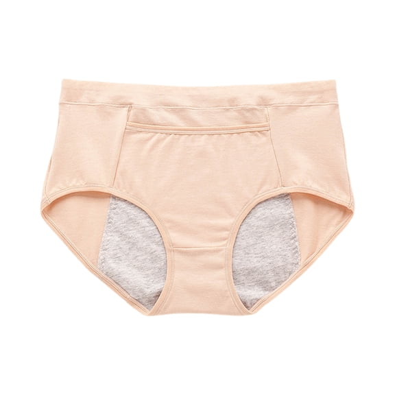Women's Pocket High Waisted Breathable Plus Size Menstrual Hygiene Pants, Period Underwear with Leak Protection