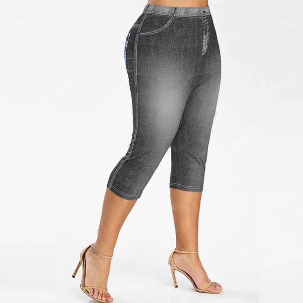 denim skinny fit capris