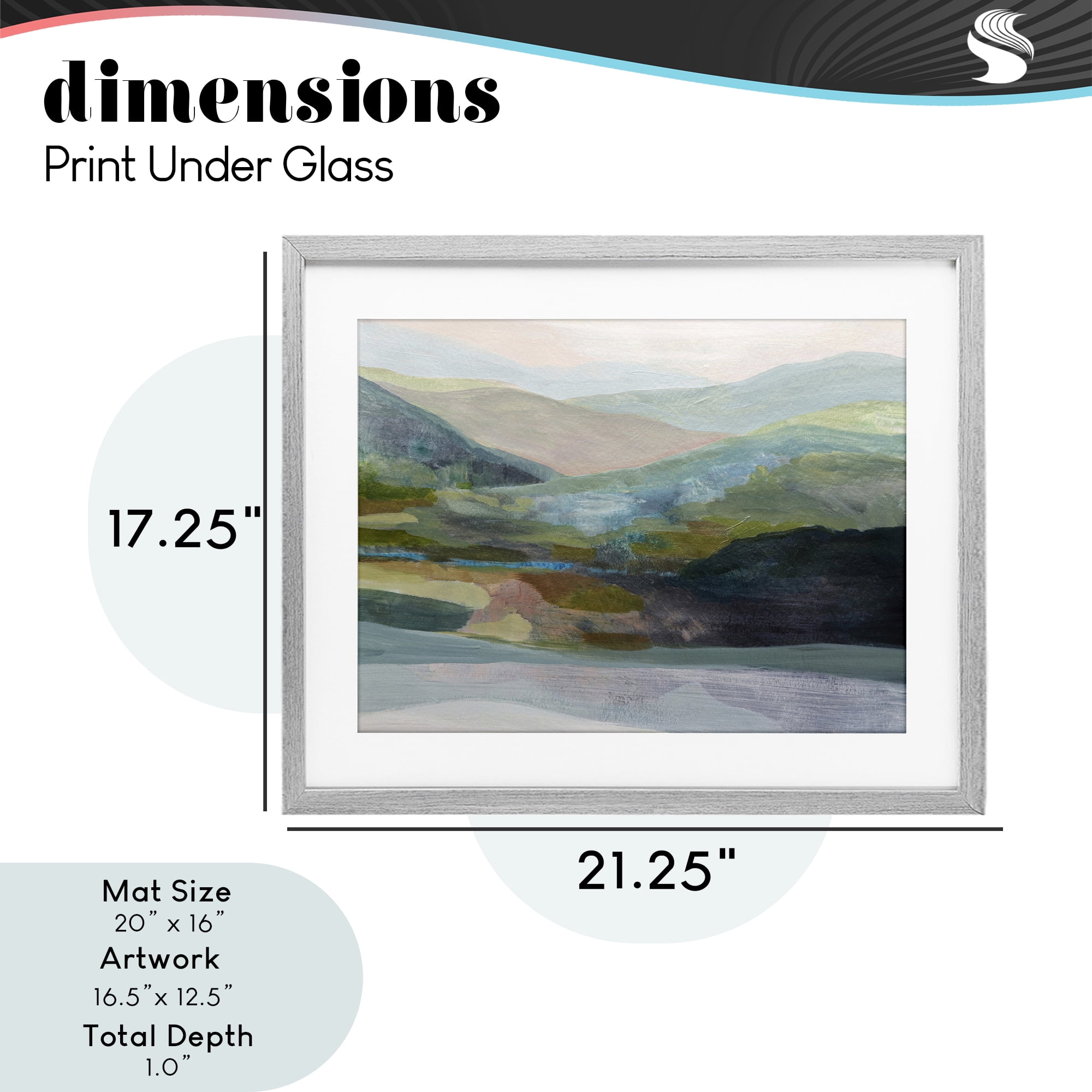 Stupell Industries Misty Morning Mountain Gradient Gray Framed Print Under Glass, design by Farren Lee