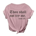 thumbnail image 1 of B91xZ T-Shirts pour Femmes Basiques Col Rond Manches Courtes, Rose Vif P, 1 of 4