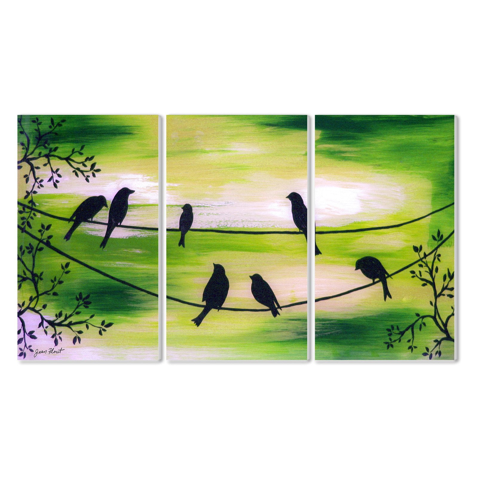 Stupell Song Bird Trio Triptych Wall Art – 3-Piece Set, 11” X 17” Each, Made In USA, Ready To Hang