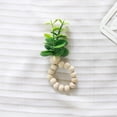 thumbnail image 4 of Simple And Natural Wood Table Napkin Rings With Artificial Green Plants,Napkin Ring*1 Clearance, 4 of 4