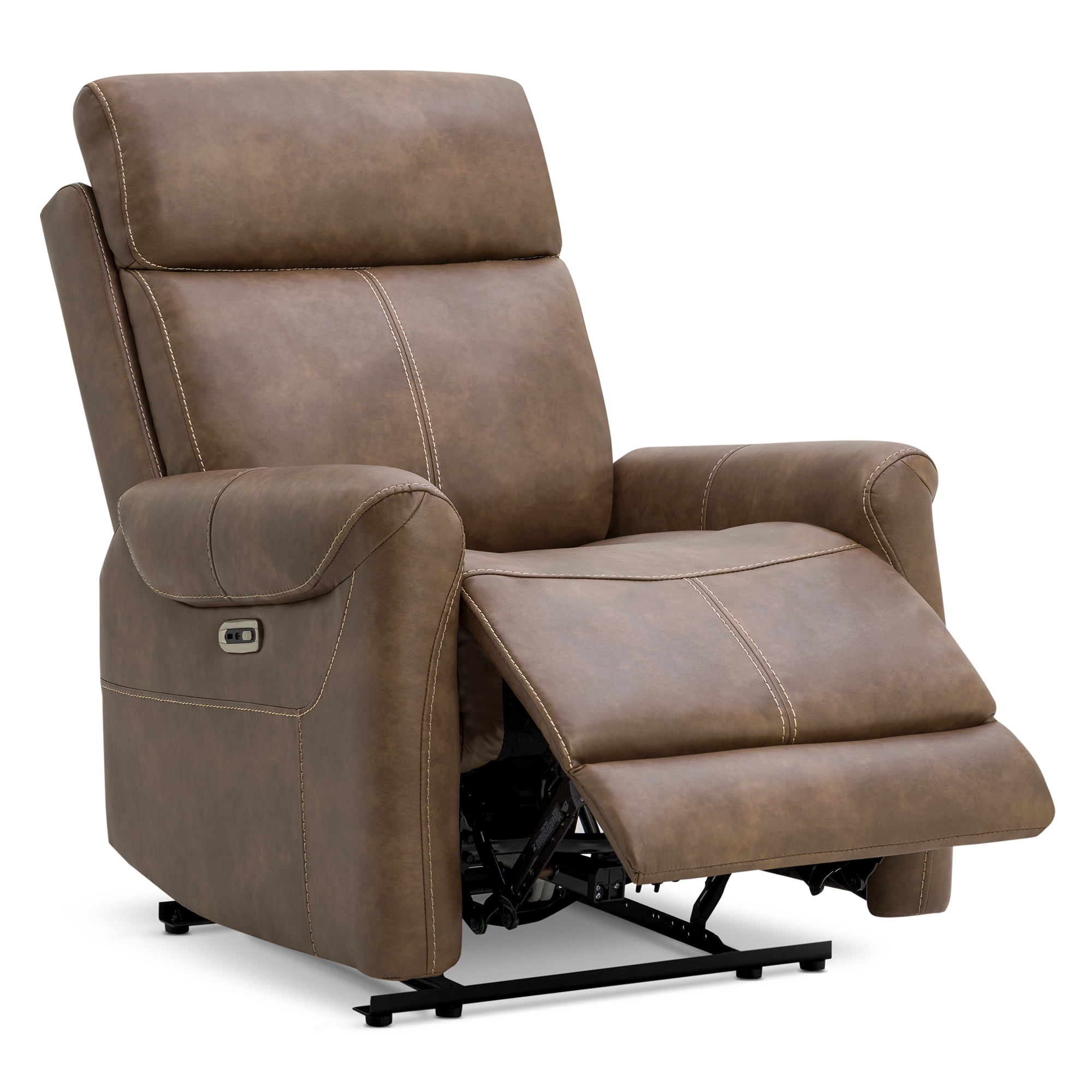 Spruce & Spring Wall Hugger Power Recliner with Three Positions, Brown