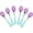 Rainbow, variant on Espresso Spoons, Mini Coffee Spoon, 4 Inches Stainless Steel Small Spoons for Dessert, Set of 6（Silver)