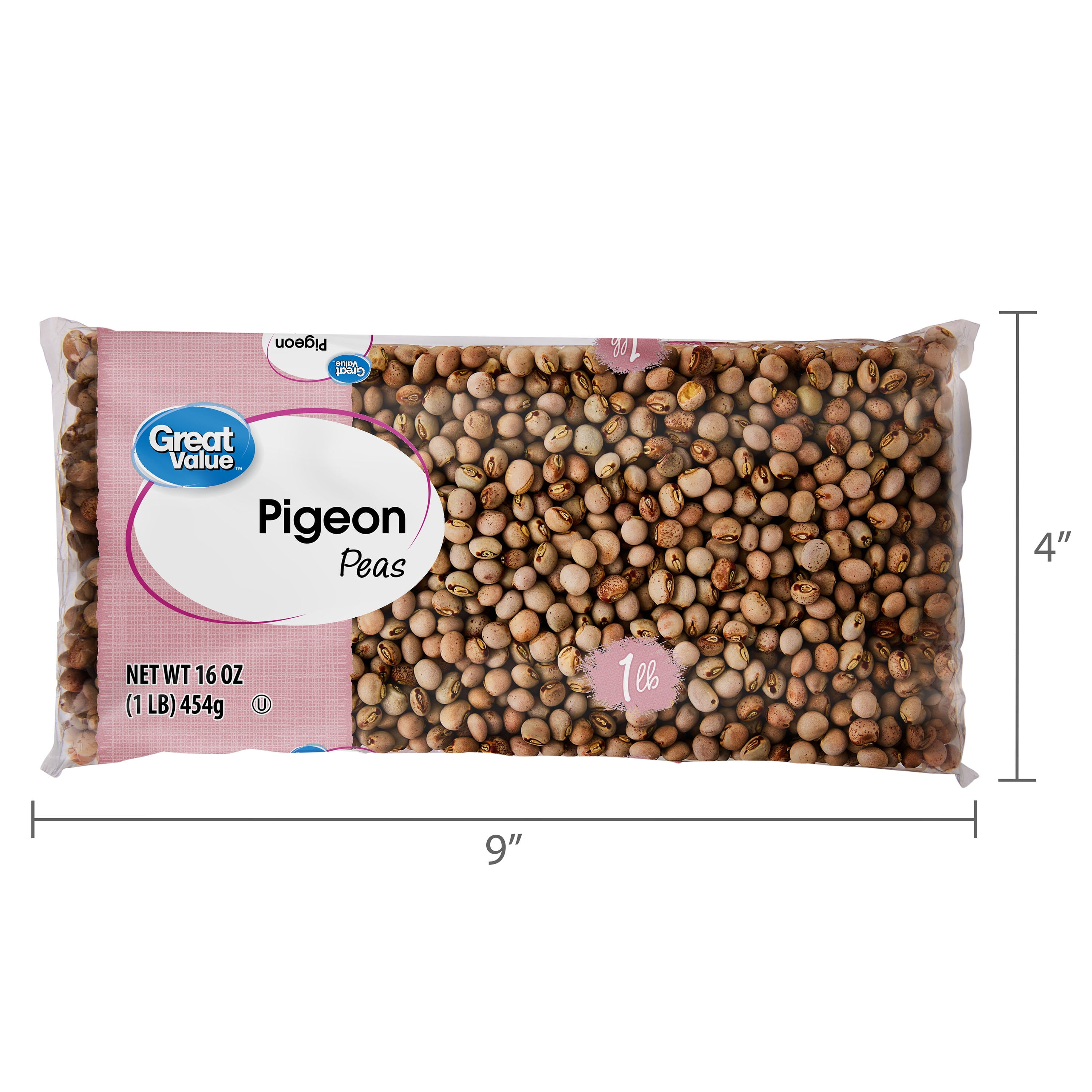 (18 pack) Great Value Pigeon Peas, 1 lb