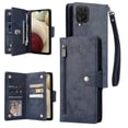 thumbnail image 1 of Compatible With Samsung Galaxy A12 Case Pu Leather Magnetic Flip Zipper Card Holder Wallet Cover, 1 of 5