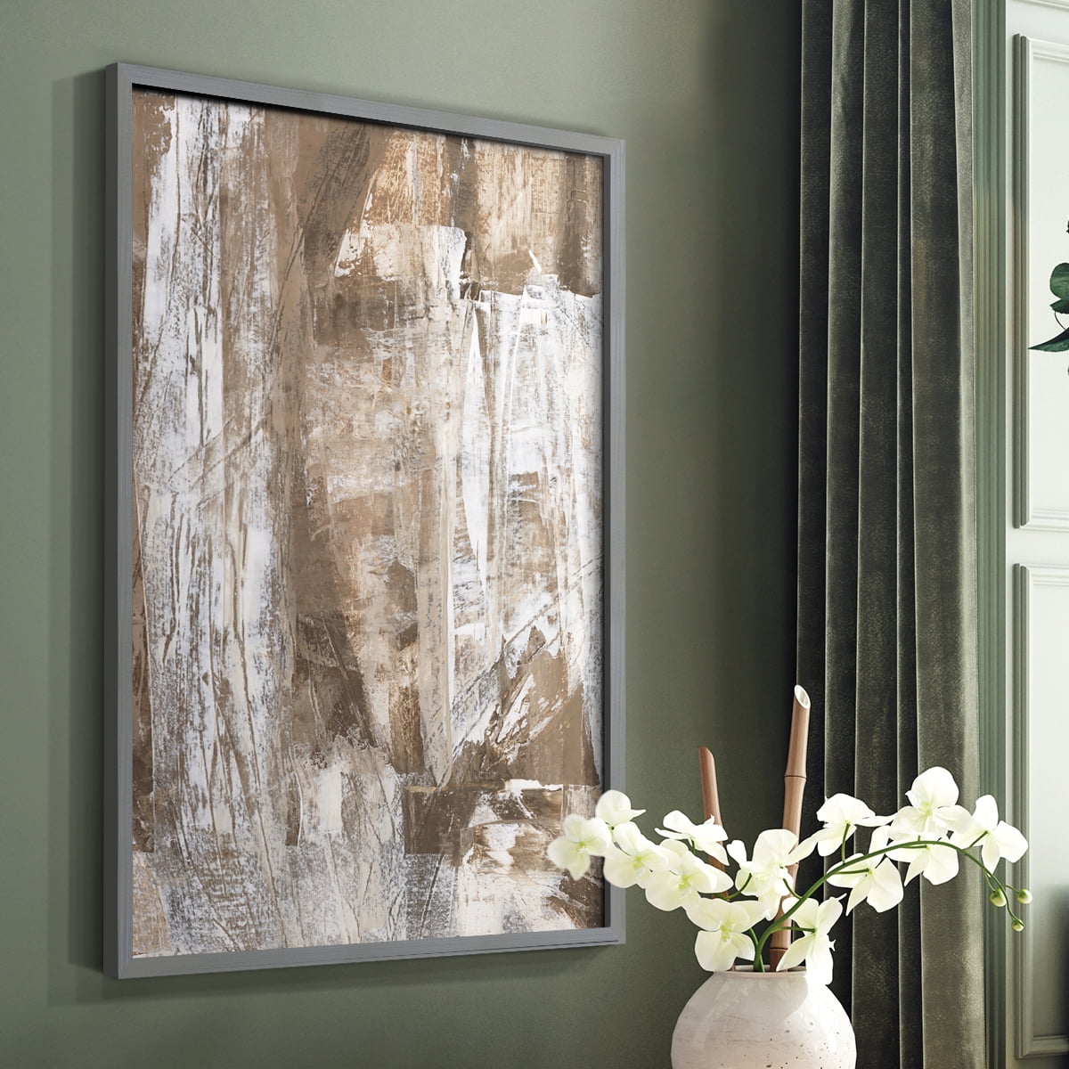 Bronzed I Framed Print in Gray Solid Wood Framed Print No Nail Hanging