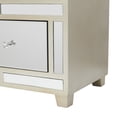 thumbnail image 4 of DecMode Wood Mirrored 3 Drawer Bench with Upholstered Seat, Cream, 4 of 10