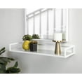 thumbnail image 4 of Kate and Laurel Blex Metal and Glass Wall Shelf, White 24x8x3, 4 of 6