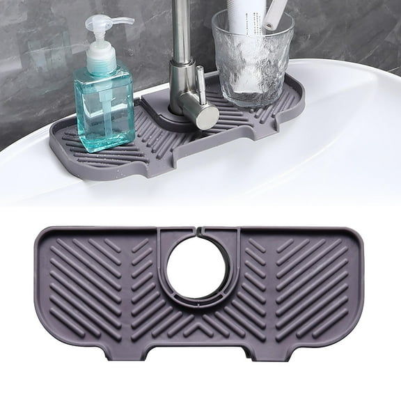 Universal Faucet Draining Mat for Kitchen & Bathroom Sink | Diatomite Stone, Quick-Dry, Non-Slip 27x11cm | Water Guard Tray, Fast Absorption, Fits Most Faucets, Easy Clean, Clutter-Free Countertop