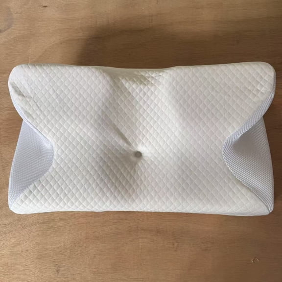 Memory Foam Butterfly Pillow – Ergonomic Cervical Support Pillow with Ice Silk Cover White / Pillowcase   Pillow Core