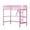 Pink, variant on VECELO Metal Twin Size Loft Bed Frame with Stairs & Full-Length Guardrail, Loft Bed for Bedroom, Space-Saving Design, No Box Spring Needed, Pink