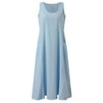 thumbnail image 5 of Riforla Dress for Women 2024 Fashion Casual Solid Dress Sleeveless with Pocket Loose Dress Tank Maxi Dress Long Dress for Women Sky Blue XXXL, 5 of 6