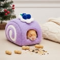 thumbnail image 7 of Plush Hamster House Small Animal Cage Small Pet Nest Pet Toy Hiding House Cute Desserts Cake Plush Hamster Bed for Rat, 7 of 7