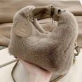 thumbnail image 4 of Bolso de mano de felpa suave para mujer, bolso de hombro, bolso multifunción a la moda, bolso de regalo exquisito, correa ajustable para mujer para Marrón Yinane Tote de hombro, 4 of 5