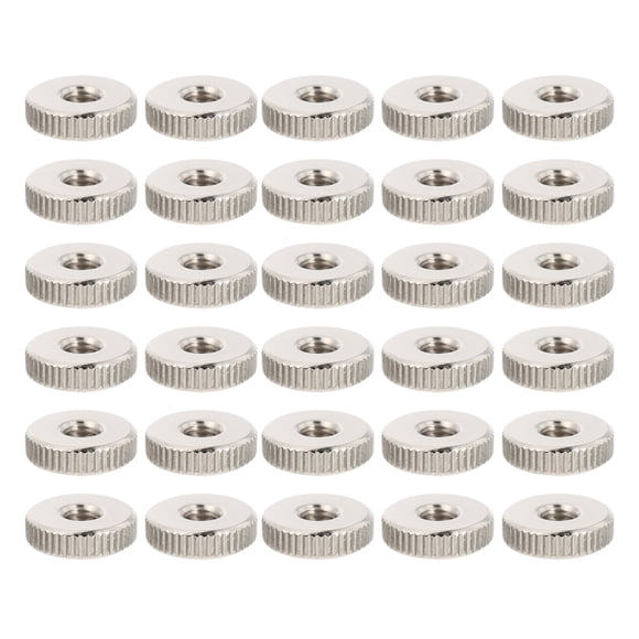 1 Set 30Pcs Round Knurled Thumb Nuts Connector Lock Adjusting Nuts (Silver)