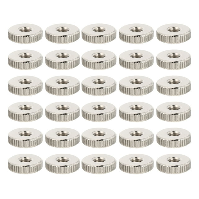 1 Set 30Pcs Round Knurled Thumb Nuts Connector Lock Adjusting Nuts (Silver)