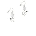 thumbnail image 2 of Delight Jewelry Silvertone Open Cupid's Heart Silvertone Leaf French Earrings, 2 of 5