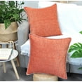 thumbnail image 5 of Stitched Edge Modern Textured Pillow Covers Set of 2 (26 x 26 inch Heather Orange) / Large Soft Farmhouse Cushion Covers / Big Square Pillow Cases / Decorative Euro Shams, 5 of 7