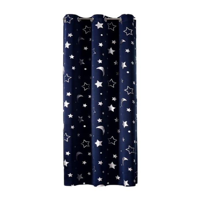 Tauxra Rideaux d'Extérieur à Motif d'Étoiles 52x63 Po Polyester Noir Rideaux Multicolores pour Chambre Salon Déco