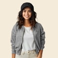 thumbnail image 3 of Dalix Be Kind Embroidered Fleece Cropped Zip Hoodie Cold Fall Winter Womens in Athletic Heather M Medium, 3 of 5