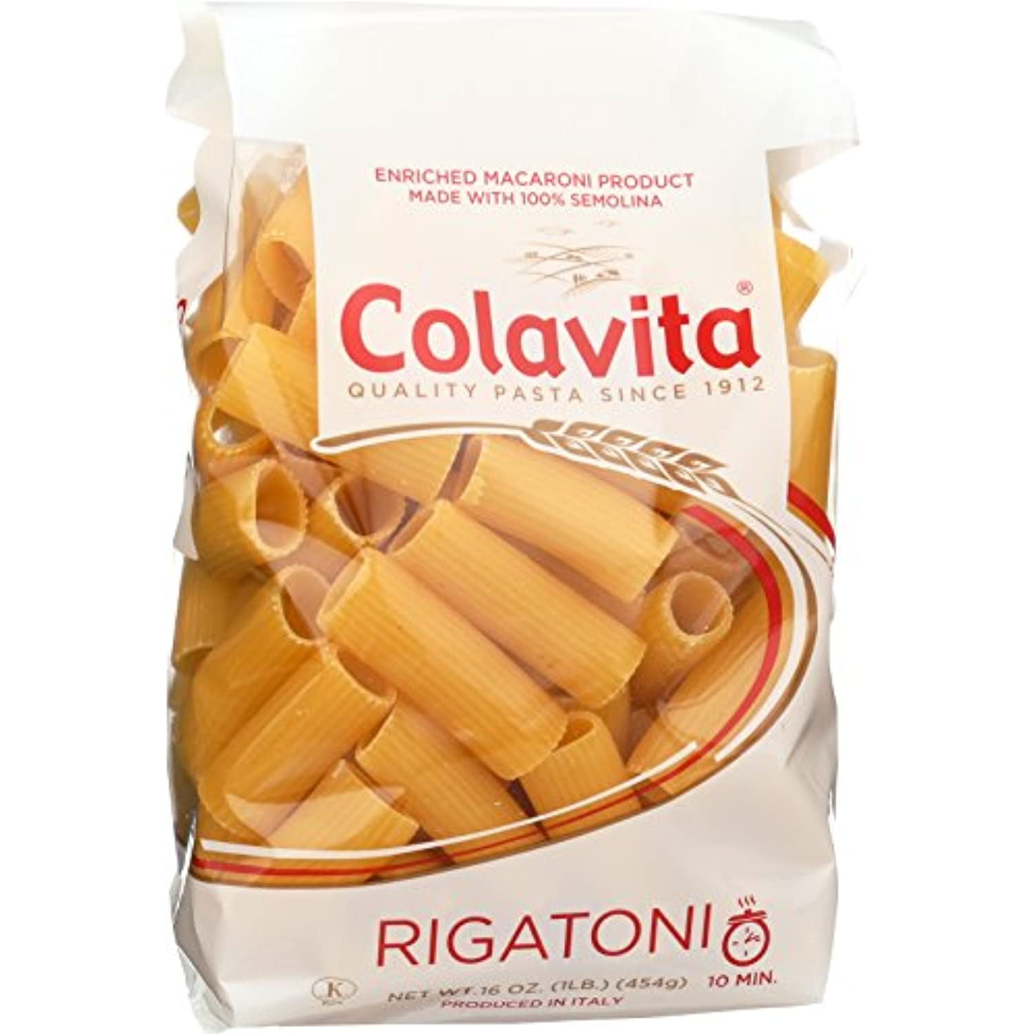 Colavita Pasta, Rigatoni, 16 Ounce (Pack Of 20)