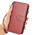 thumbnail image 5 of iphone 16 Plus Phone Case, Leather Wallet Case for Apple iphone 16 Plus, Ebizware Credit Card Cash Holder Folio Flip [Detachable] Kickstand Magnetic Cover & Lanyard for Women Men [Wine Red], 5 of 7