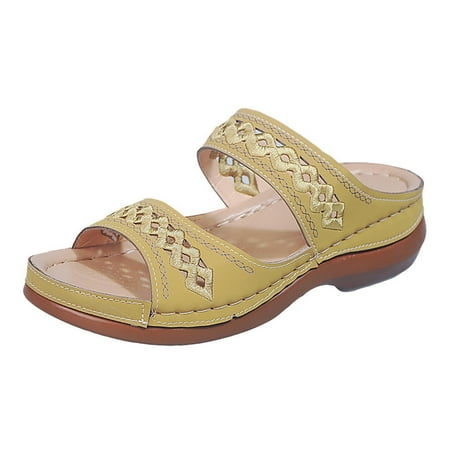 

VKEKIEO Women s Casual Platform Qedge Heel Open Toe Plus Size Sandals And Slippers
