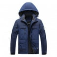 thumbnail image 4 of Veste Coupe-Vent Homme Décontractée Patchwork Épaisse Multi-Poches à Capuche Fermeture Éclair Imperméable Respirante Manteaux, 4 of 8