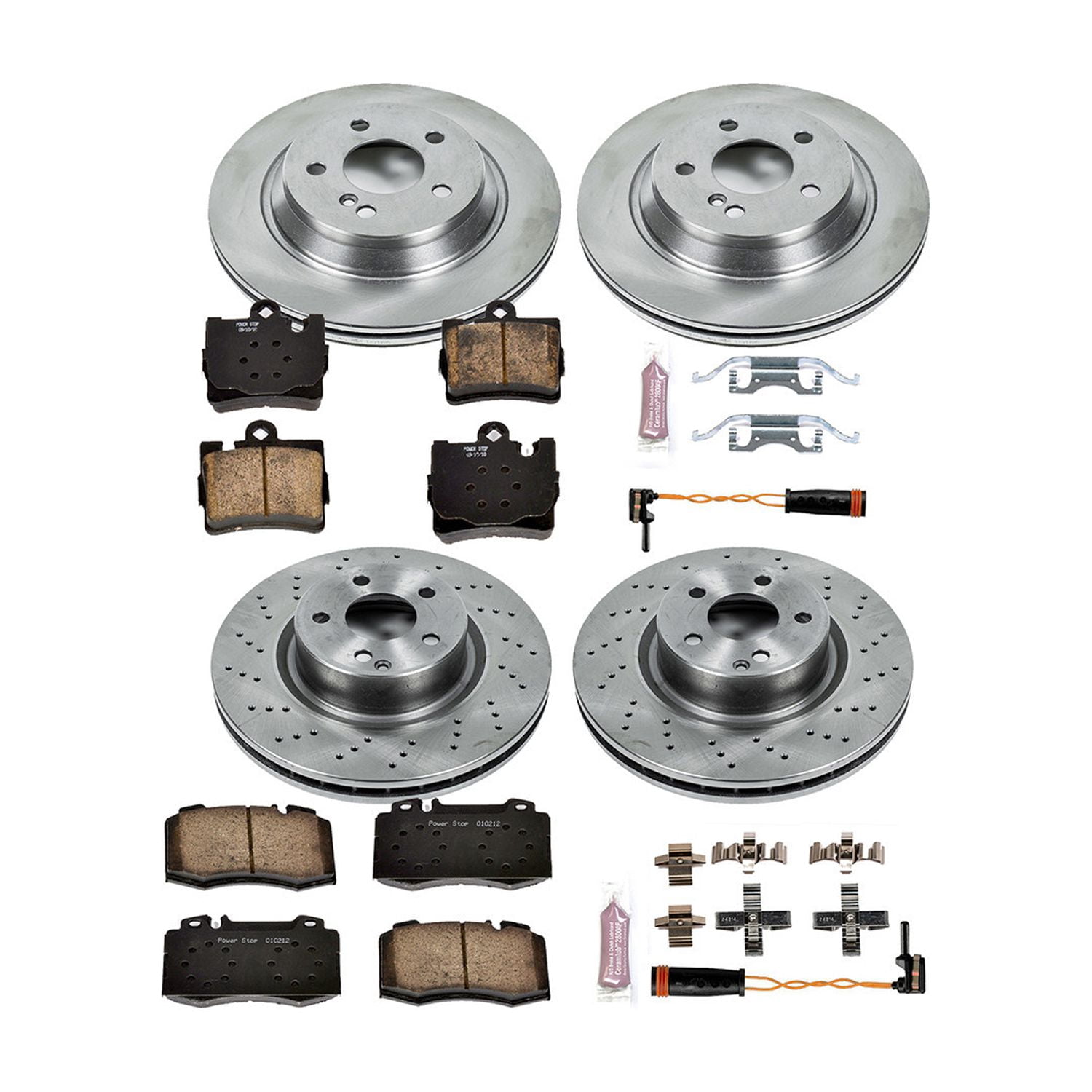 Power Stop Front and Rear Stock Replacement Brake Pad and Rotor Kit KOE4455