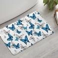 thumbnail image 2 of Blue White Butterfly Pattern Bathroom Rugs Mat,Non Slip Microfiber Bathroom Rug,Rubber Backing,Soft Bathroom Mats for Bathroom Floor,Tub and Shower,17x27in(43x68cm), 2 of 5