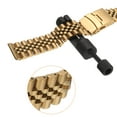 thumbnail image 5 of Uxcell Stainless Steel Mesh Watch Band 20mm Quick Release Universal Metal Watch Strap Double-Lock Deployment Clasp Replacement Bands for Men Women, Gold Tone, 5 of 7