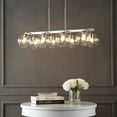 thumbnail image 5 of JONATHAN Y Julian 33.5" 8-Light Farmhouse Bohemian Iron/Glass Linear LED Pendant, Nickel/Clear, 5 of 8