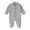 Gray, variant on Tranfacy Boys and Girls 0-6 Months Rompers Long Sleeve Full Length Pant Crew Neck Ribbed Footed Jumpsuit Outfit