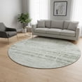 thumbnail image 2 of HomeRoots 662942 8 ft. Sage & Ivory Abstract Transitional Washable Round Area Rug with UV Protection, 2 of 9