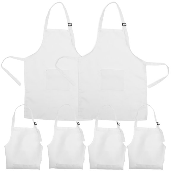 OFFIGAM Toddler Apron Set 6-Pack for Boys and Girls, Quick-Dry, Hand Washable, Ideal for Art Class, Birthday Parties, Crafts and More