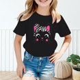 thumbnail image 2 of Toddler Girl Shirts Kid Outwear Graphic Round Neck Short Sleeve Tee Summer Casual Girls' Tops, Tees Black 5 Years-6 Years, 2 of 5