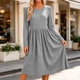thumbnail image 6 of Livrdious Fall Dresses for Women Long Sleeve A Line Striped Dress Womens Casual Midi Flowy Dresses, 6 of 6