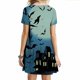 thumbnail image 5 of Vestidos estampados de playa con cuello redondo y manga corta informales de moda de verano para mujer Pompotops ghjkhdj14091, 5 of 9