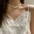 thumbnail image 6 of Hyasfey Choker Necklace Elegant Multi-layer Faux Pearl Necklace Fashionable Alloy Jewelry Necklace for Daily Wear, 6 of 7