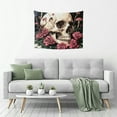 thumbnail image 5 of ZFLMY Skull Roses Mushrooms Home Wall Tapestry Art 100% Polyester Wall Art Tapestry Decorative Bedroom Living Room Decoration 40x30in, 5 of 6